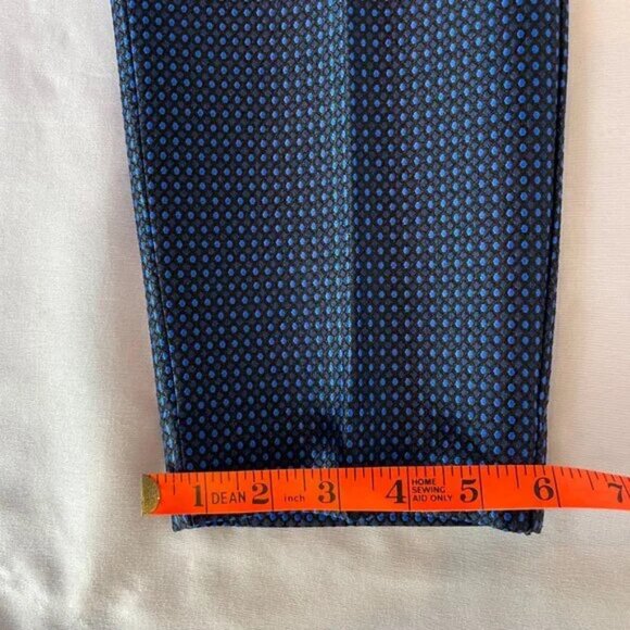 Express Columnist Ankle Dress Pants Sheen Patterned Navy Black Size 2 - Picture 10 of 13
